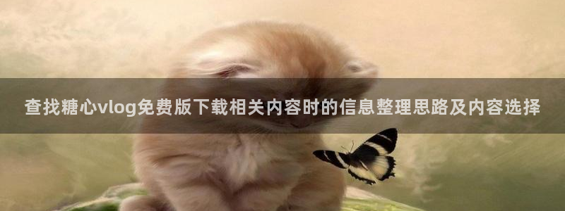 糖心vlog视频:查找糖心vlog免费版下载相关内容时的信息整理思路及内容选择